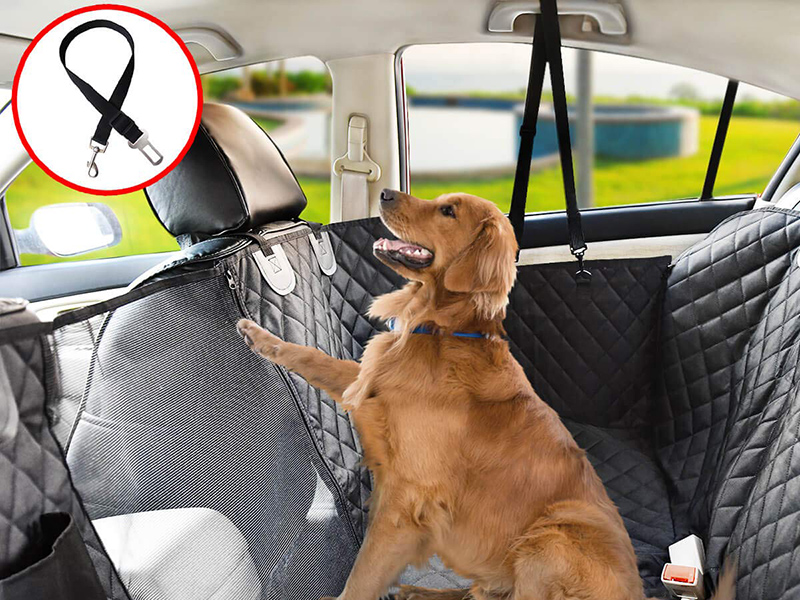 Hunde-Autositzbezug mit Netzfenster